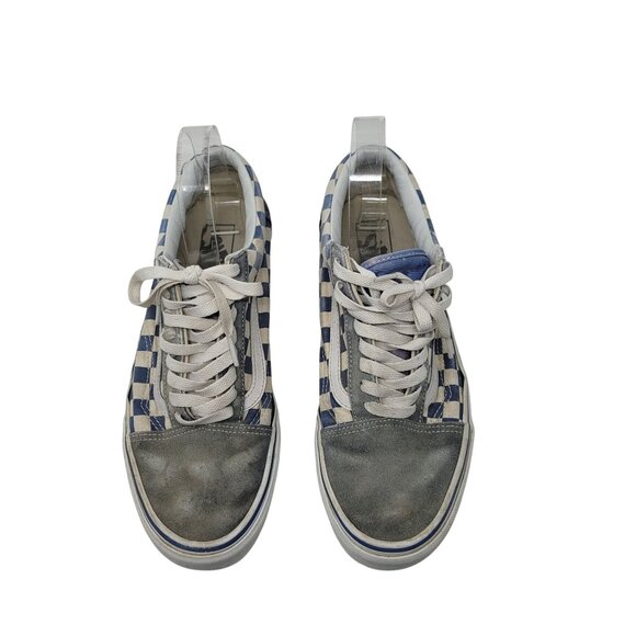 Vans Blue White Suede Checkered Old Skool Sneakers Sz 9.5‎ Mens 11 Womens Skater - Picture 6 of 13